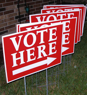 vote here signs logo